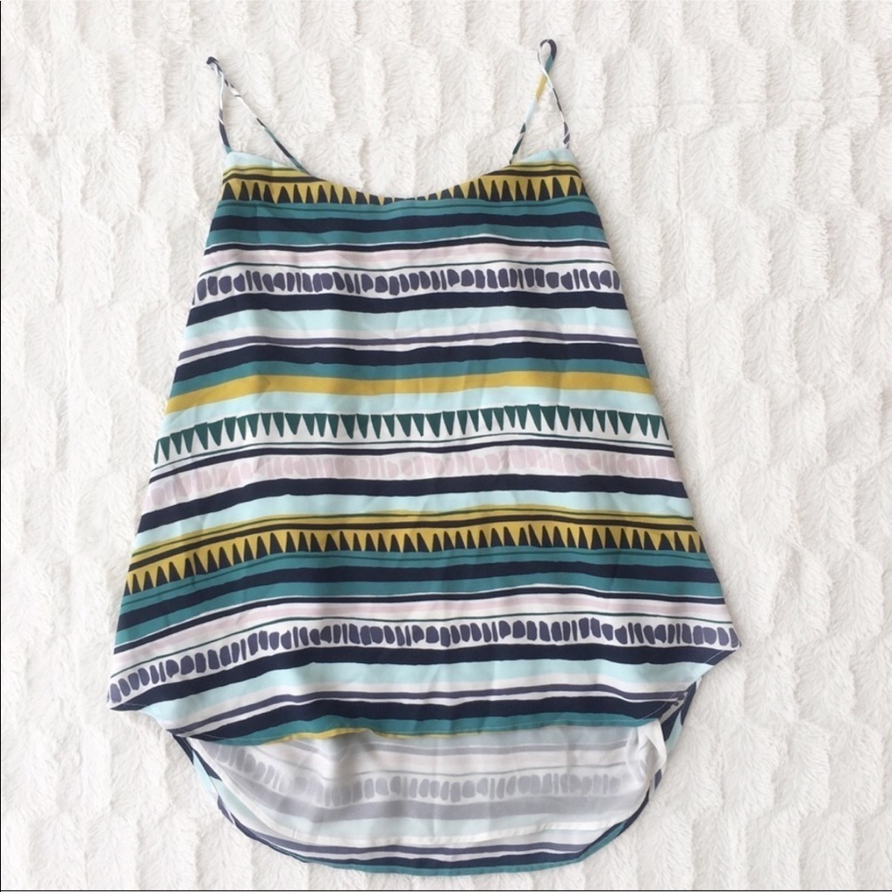 Loft Outlet Patterned Satin Tank Top NWT